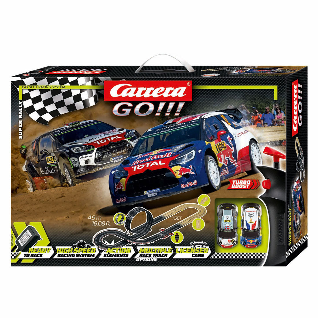 Carrera, idź!!! super rajd - tor wyścigowy z 2 samochodami - 1:43