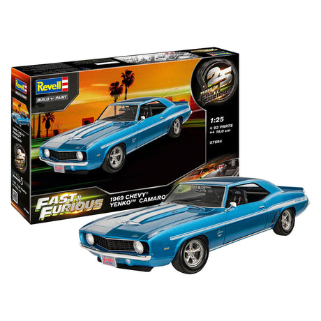 Zestaw modeli firmy Revell Fast Furious 1969 Chevy Camaro Yenko 1:25 - 92 części.