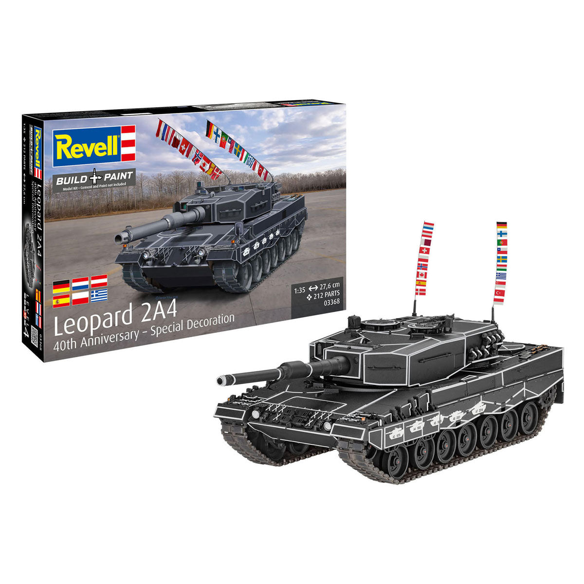 Model Revell Leopard 2a4 - specjalna dekoracja na 40. rocznicę 1:35 - 212 części.