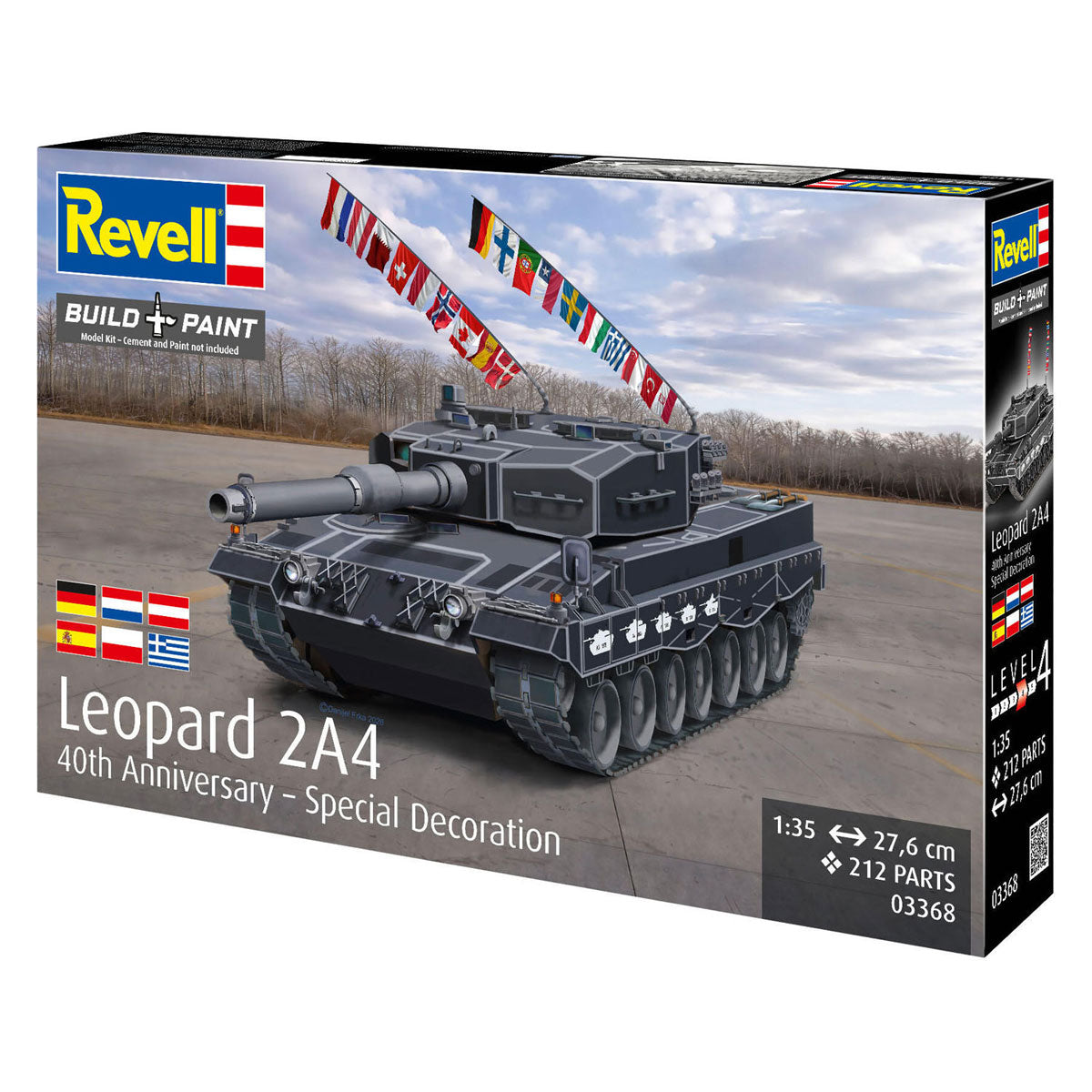 Model Revell Leopard 2a4 - specjalna dekoracja na 40. rocznicę 1:35 - 212 części.