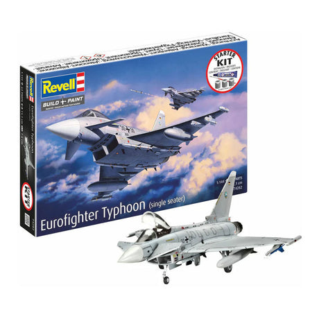 Zestaw modelarski Revell Zestaw startowy Eurofighter Typhoon (jednomiejscowy) 1:144 - 63 elementy.