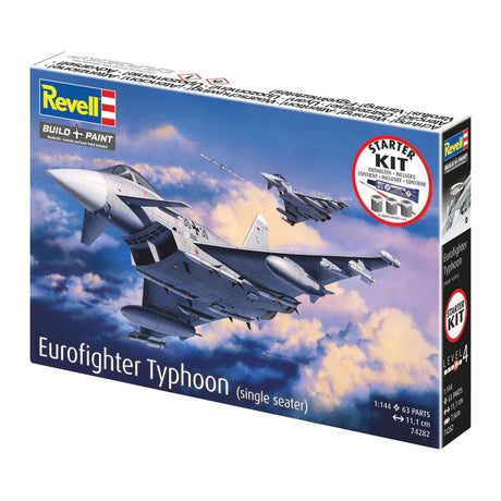 Zestaw modelarski Revell Zestaw startowy Eurofighter Typhoon (jednomiejscowy) 1:144 - 63 elementy.