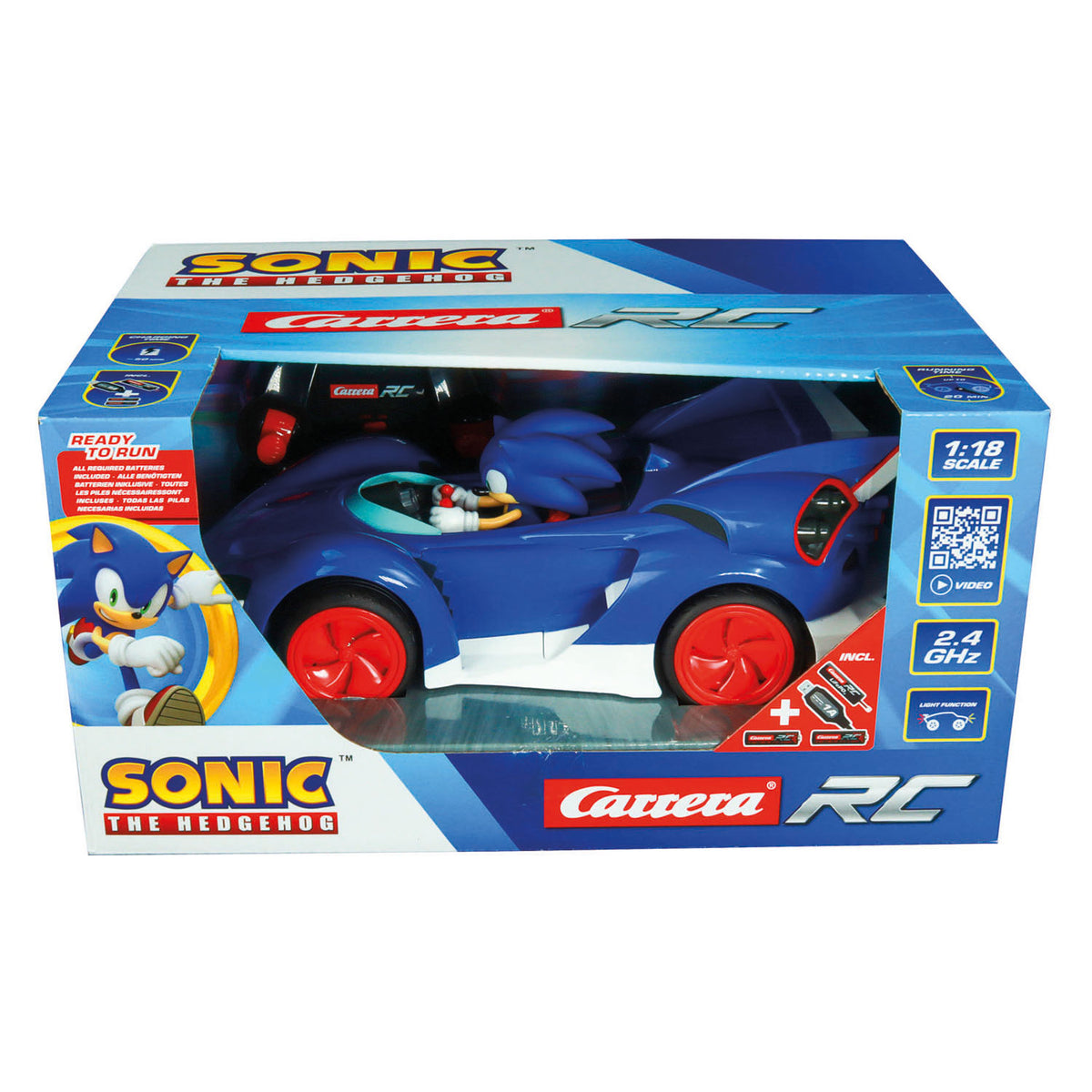 Carrera rc 2,4ghz team sonic racing - dźwięk, wersja performance - 1:18