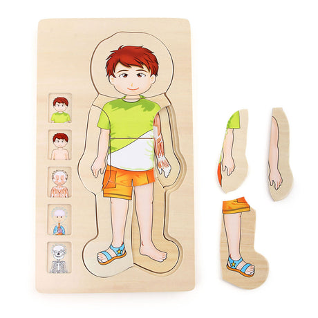 Mała stopa - drewniane puzzle chłopca, 29 szt.