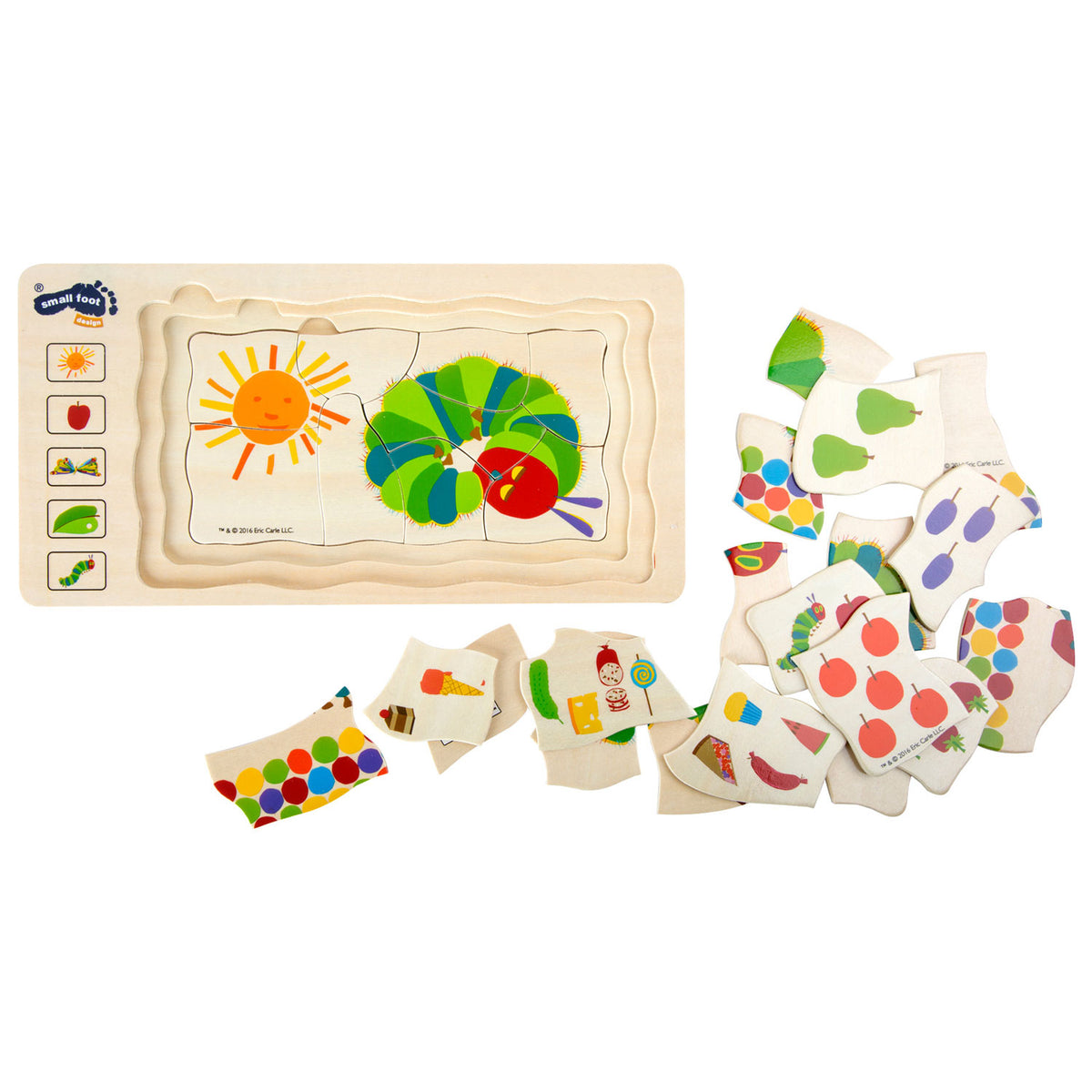 Puzzle Mała Stopa - gąsienica nigdy dość, 36 elementów.