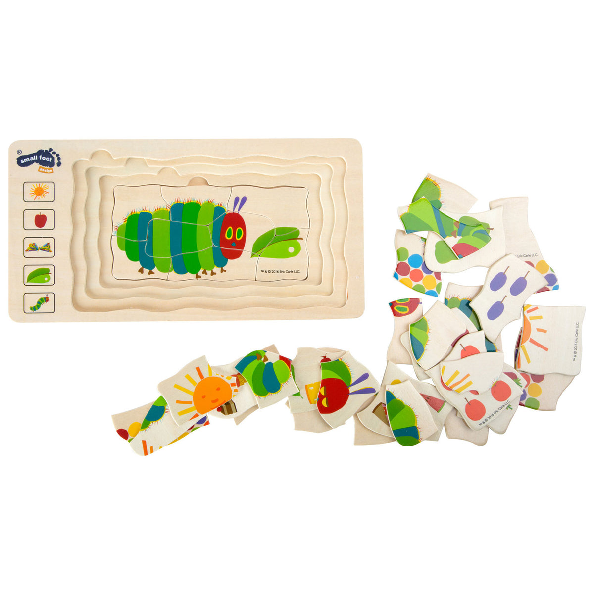 Puzzle Mała Stopa - gąsienica nigdy dość, 36 elementów.
