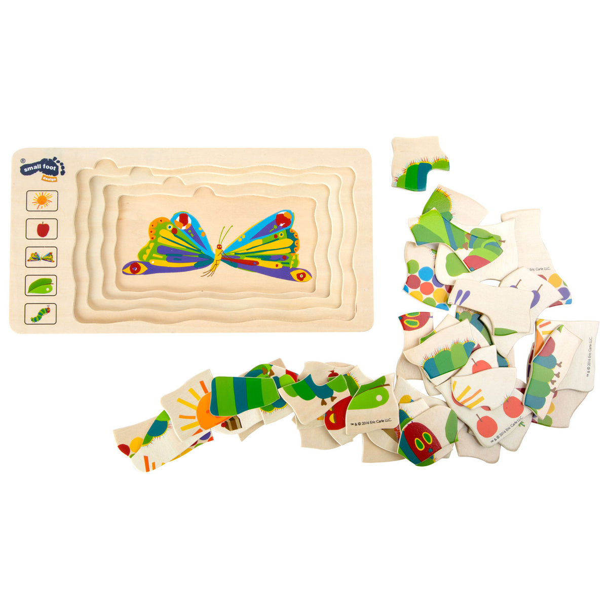 Puzzle Mała Stopa - gąsienica nigdy dość, 36 elementów.