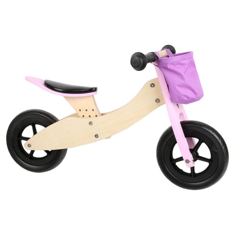 Mała stopa - drewniany rower trójkołowy i równowagi 2In1 Maxi Pink