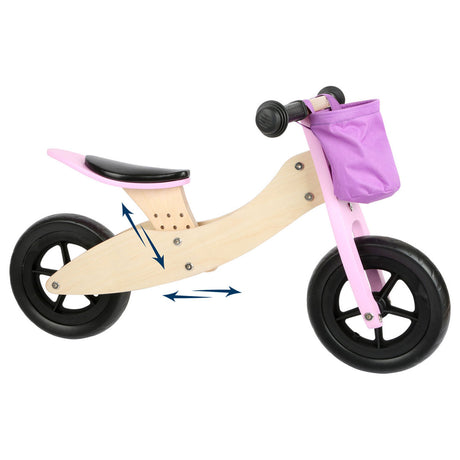 Mała stopa - drewniany rower trójkołowy i równowagi 2In1 Maxi Pink