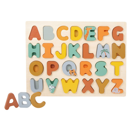 Mała stopa - drewniane puzzle safari z alfabetem