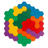 Mała stopka - drewniane puzzle w kształcie sześciokąta