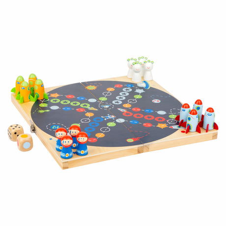 Mała stopa - drewniana gra ludo w przestrzeni