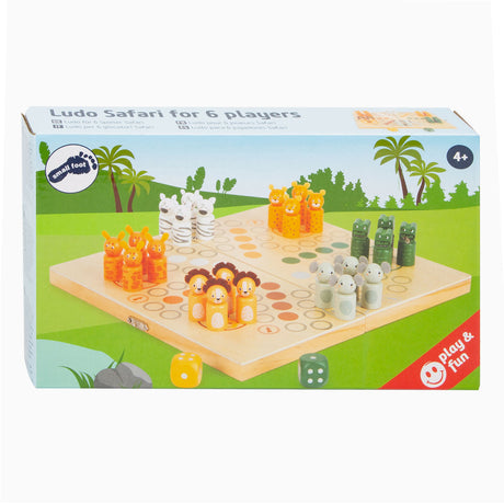 Mała stopa - drewniane safari z grą ludo - 6 graczy