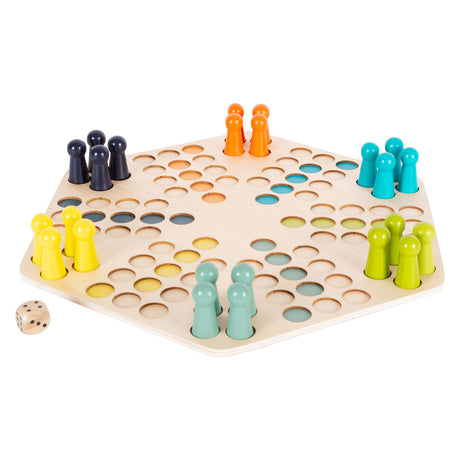 Mała stopa - drewniana gra ludo - 6 graczy