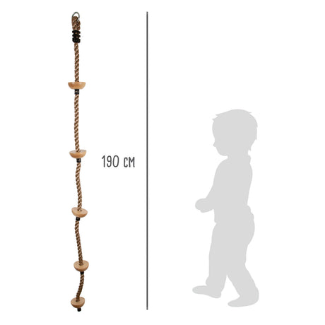 Mała stopa - drabina wspinaczkowa z drewnianymi krokami, 190 cm