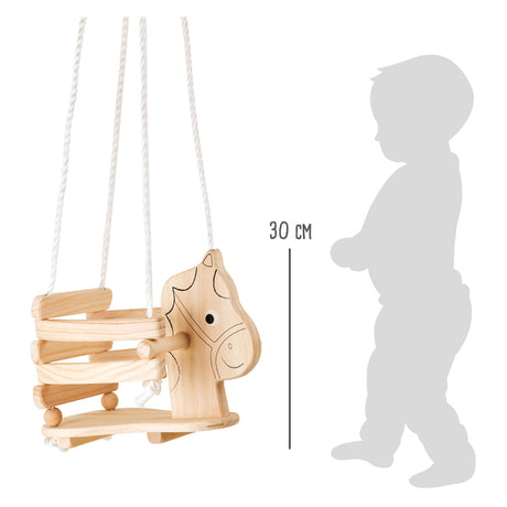 Mała stopa - drewniana huśtawka koni, 145 cm