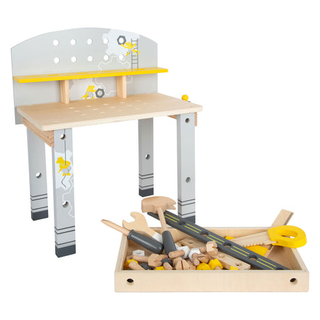 Mała stopa - drewniany bench warsztatowy Compact Miniwob, 34dlg.