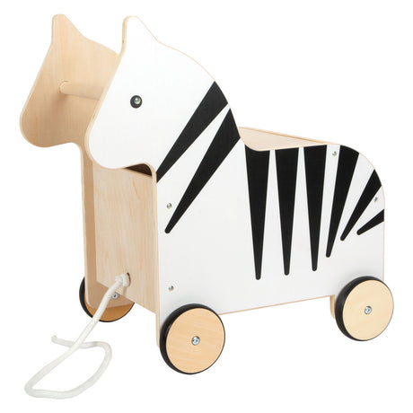 Mała stopa - drewniana pudełko z zabawkami i figurka Zebra Wildlife