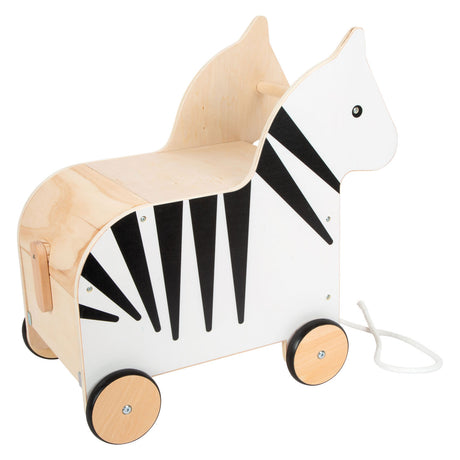 Mała stopa - drewniana pudełko z zabawkami i figurka Zebra Wildlife