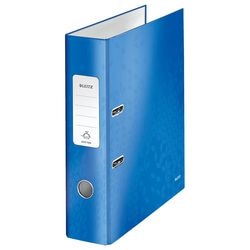 Ordner leitz 10050036 karton 80g m2 a4 szerokość 8cm niebieska etykieta z otworem na grzbiecie