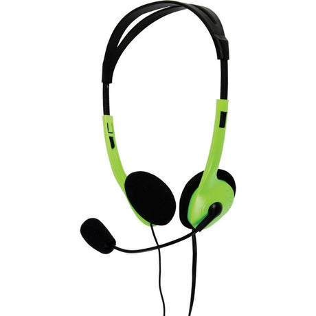 Zestaw słuchawkowy stereo Basicxl bxl-headset1, zielony, czarny