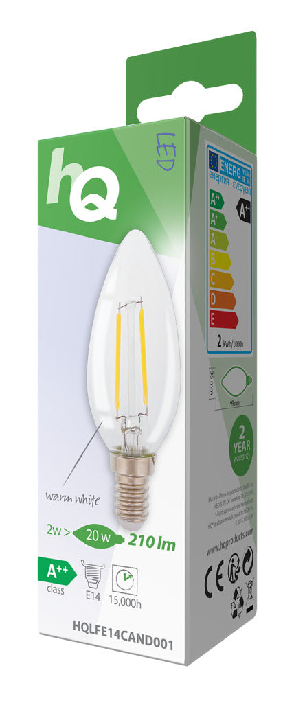 HQ LFE14CAND001 Żarówka LED Retro E14 Świeca 2W 210LM 2700K
