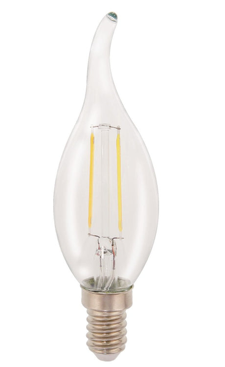 HQ LFE14FLTP001 Lampa LED Retro z żarnikiem E14 Zakrzywiona świeca 2W 210LM 2700K