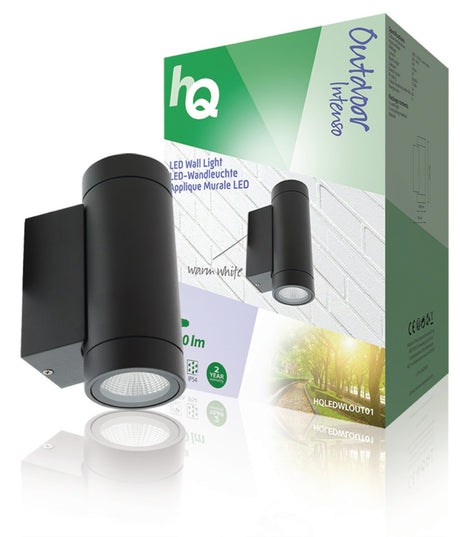 HQ ledwlout01 zewnętrzny kinkiet LED 6 w 190 lm czarny