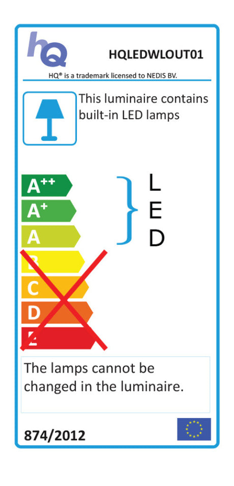 HQ ledwlout01 zewnętrzny kinkiet LED 6 w 190 lm czarny