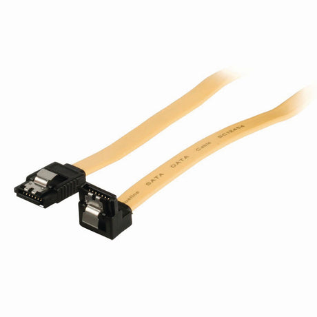 Nedis ccgp73255ye05 kabel do transmisji danych sata 6 gb s sata 7-pinowy żeński z blokadą - sata 7-pinowy żeński 90 stopni; kątowe z zamkiem 0,5 m żółte