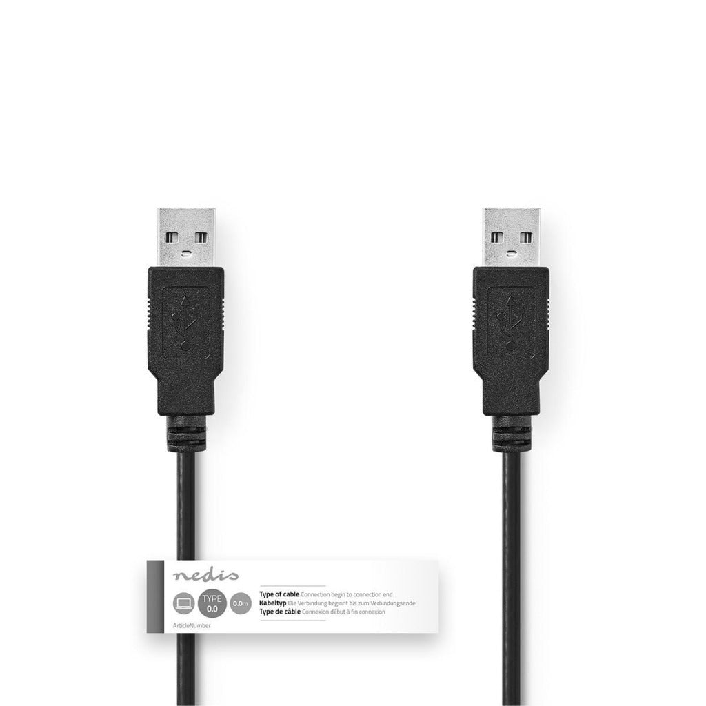 Kabel Nedis ccgt60000bk20 usb 2.0 męski - męski 2,0 m czarny