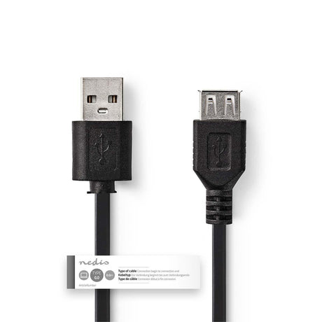Kabel Nedis ccgt60010bk30 USB 2.0 męski - USB żeński 3,0 m czarny