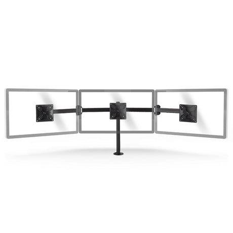 Ergonomiczny uchwyt do monitora Nedis ergotmm100bk, trzy ramiona monitora, obrotowy i uchylny, czarny