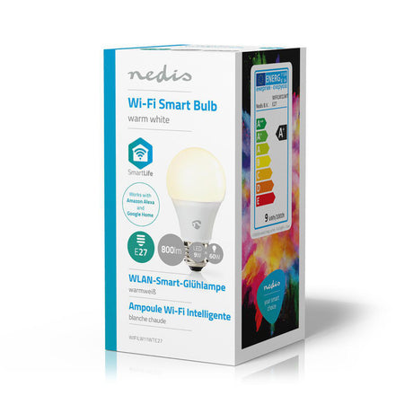 Nedis wifilw11wte27 inteligentna żarówka led wifi ciepła biała e27