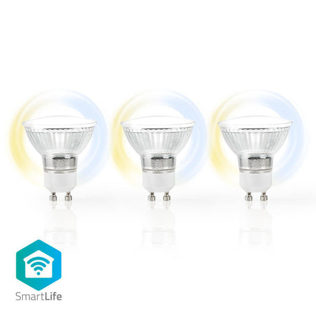 Inteligentna lampa LED Nedis Wifilw30crgu10, ciepła i chłodna, biała Gu10, 3 szt.