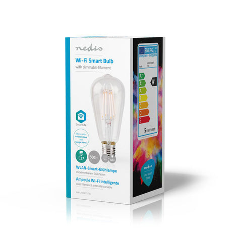 Nedis wifilf10wtst64 inteligentna żarówka LED Wi-Fi e27 st64 5 w 500 lm