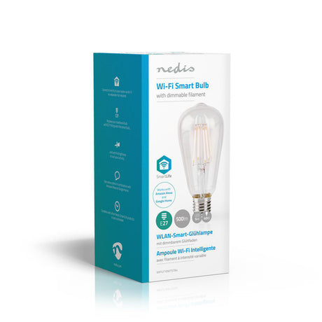 Nedis wifilf10wtst64 inteligentna żarówka LED Wi-Fi e27 st64 5 w 500 lm