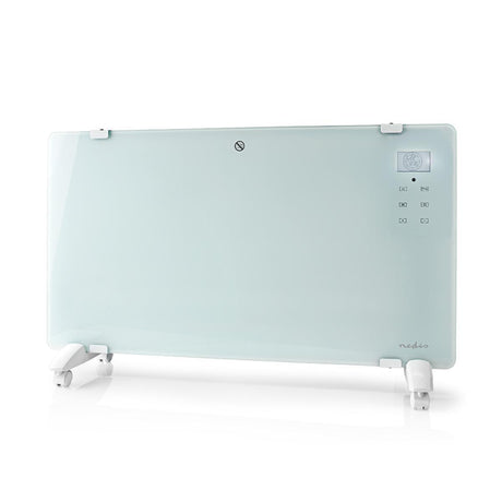Nedis WiFiHTPL20FWT Inteligentny grzejnik konwektorowy z termostatem WiFi Szklany panel przedni 2000W biały
