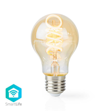 Nedis WiFilt10GDA60 WiFi Żarówka LED o barwie ciepłej do zimnej, biała Twisted E27 A60 5,5 W 350 lm
