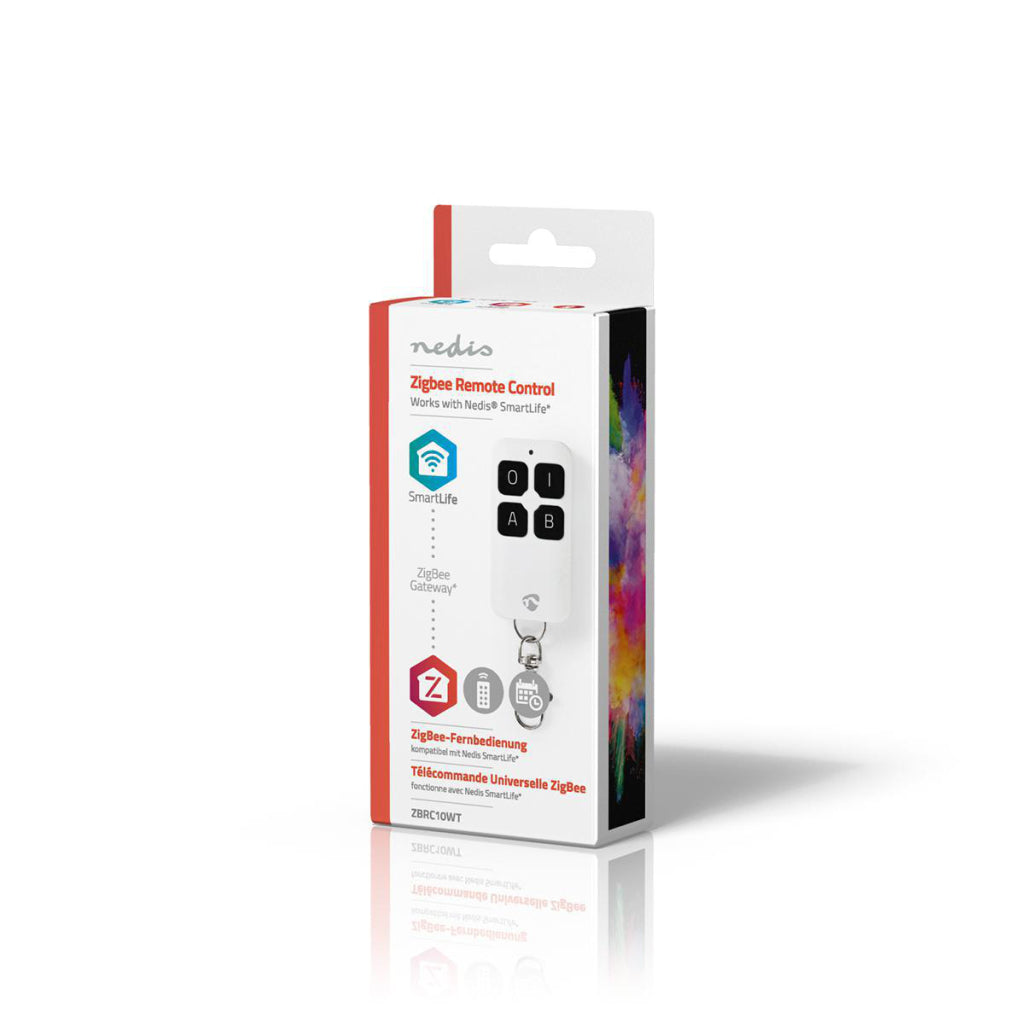 Inteligentny pilot Nedis Zbrc10wt Zigbee z 4 przyciskami i baterią w kolorze białym
