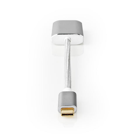 Nedis cctb64680al02 adapter USB USB 3.2 gen 1 handel USB typu C; handel męskim hdmi; złącze 0,20 m okrągła, pozłacana dzianina nylonowa, srebrna osłona skrzynki okiennej