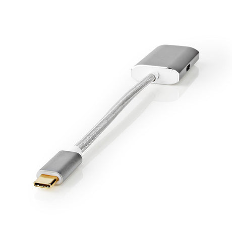 Nedis cctb64680al02 adapter USB USB 3.2 gen 1 handel USB typu C; handel męskim hdmi; złącze 0,20 m okrągła, pozłacana dzianina nylonowa, srebrna osłona skrzynki okiennej
