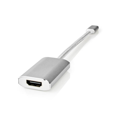 Nedis cctb64680al02 adapter USB USB 3.2 gen 1 handel USB typu C; handel męskim hdmi; złącze 0,20 m okrągła, pozłacana dzianina nylonowa, srebrna osłona skrzynki okiennej