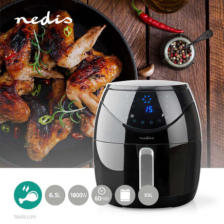 Frytkownica na gorące powietrze Nedis kaaf250ebk 6,5l 1800w czarna