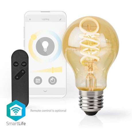 Nedis Wi-Fi LRT10A60 SmartLife Żarówka LED Wi-Fi E27 360 lm 4,9 W Ciepła do Zimnej Białej 1800 - 6500 K Szkło Android Trade; równorzędny iOS