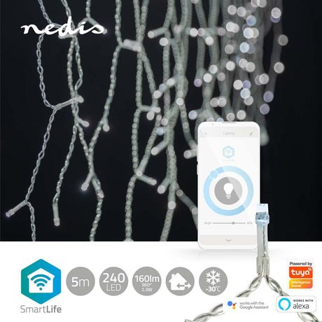 Nedis wifilxc03w250 smartlife dekoracyjny led sopel wi-fi zimny biały 240 led #039;s 5,00 m android trade; iOS