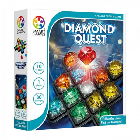 Inteligentne gry Diamond Quest - gra logiczna - 80 edukacyjnych wyzwań górniczych - łamigłówka o kształtach kolorów - gra solo - od 10 lat