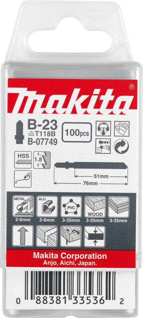 Brzeszczot do wyrzynarki Makita uniwersalny 51mm t118b - b-07749