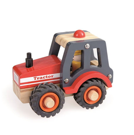Drewniany traktor Egmont. fsc. 13x7x10cm.