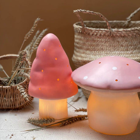 Lampa Egmont grzybek vintage różowa + przyciemnienie